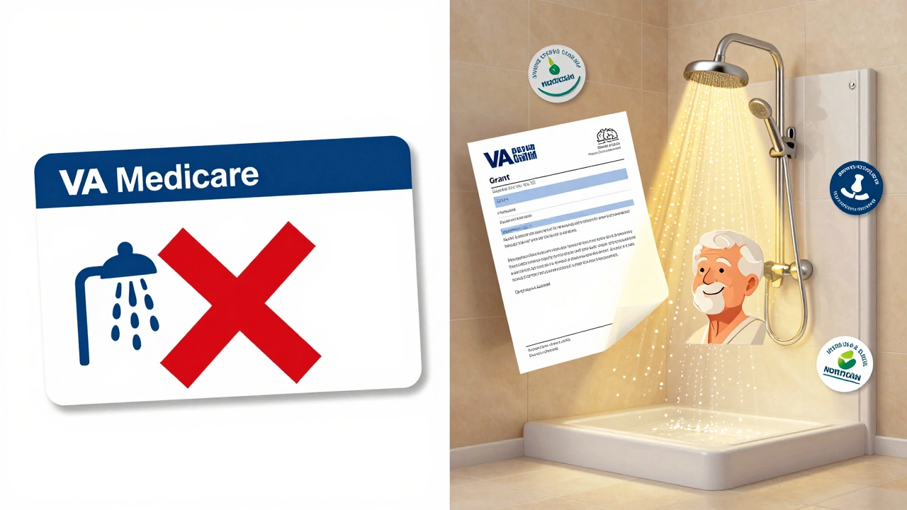 Alternative funding sources like VA and Medicaid enabling a safe walk-in shower for seniors.