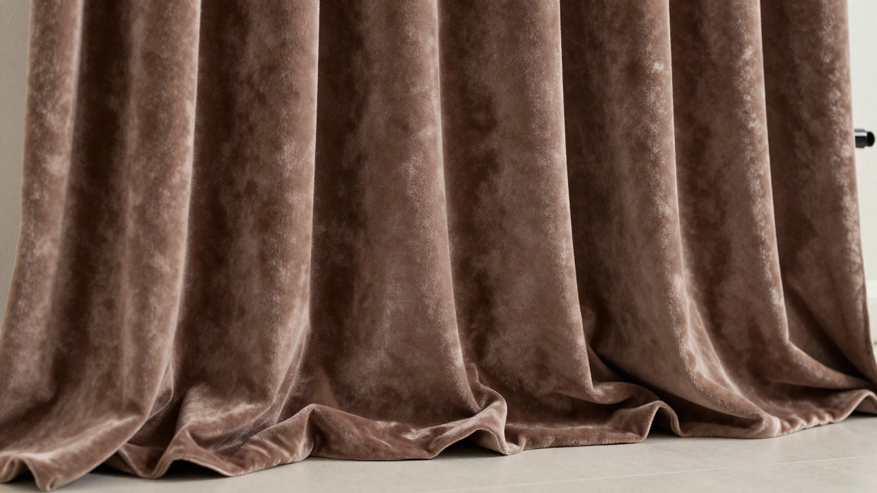 Full velvet curtains with proper hem length