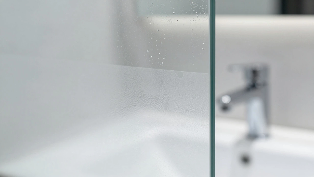 Close up of smart glass transitioning from clear to opaque