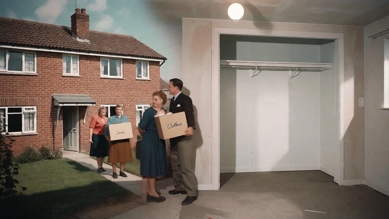 1950s UK suburban home showing new built-in closet installation